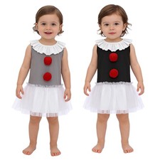 Baby Costume Photography Clown Cosplay Dress Pom-pom Pajamas Joker Halloween