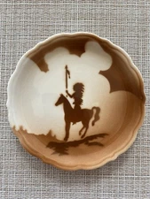 VTG RARE Syracuse China Airbrush Native American Indian Chief On Horse