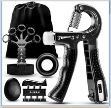 Hand Grip Strengthener kit 5 Pack ,Grip Strength Trainer,Forearm Workout Black