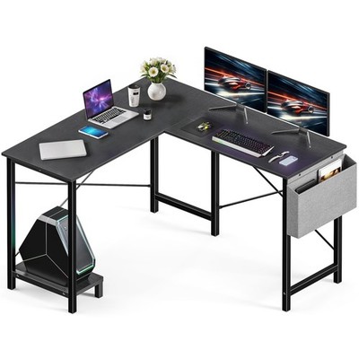 L Shaped Desk Gaming Computer 50 Inch Reversible Corner Table PC for Writing ...
