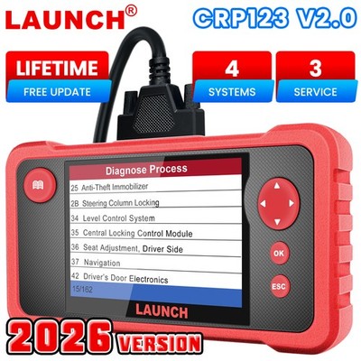 2026 LAUNCH X431 CRP123 V2.0 KFZ OBD2 Diagnosegerät SAS ABS 4 System Diagnostic