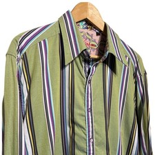 Robert Graham Mens Limited Edition Striped Button Down Shirt Size XL EUC