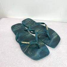 Havaianas Women  s US 9/10 Slim Square Toe Marble Flip Flops Sandals Green