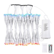 Parasol tarasowy String Light Fit 8-Rib 8/9/10 stóp Klosz zewnętrzny 128 RGB LED 8 Tryb