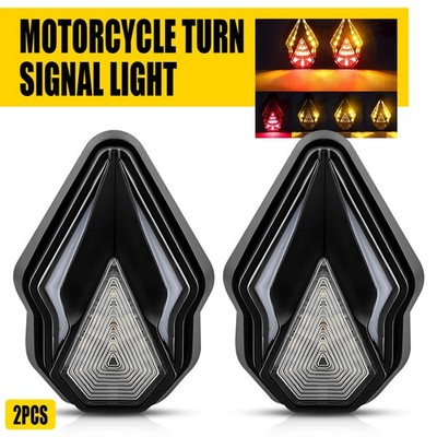 2x Flush Mount Motorcycle Sequential Amber Flowing LED Turn Signal Blinker Light