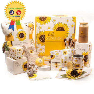 The Love Crate Co Sunflower Gifts for Women, 15pc Gift Box Birthdays,... 