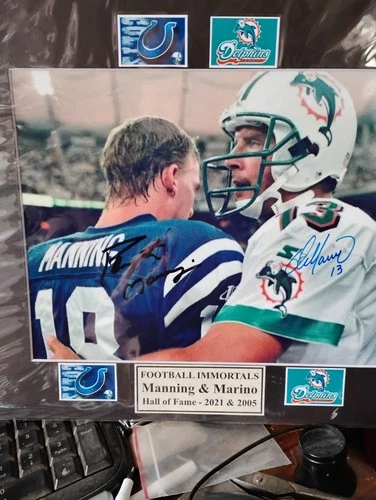 Peyton Manning and Dan Marino original signed photo with COA