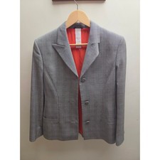 Gianni Versace Couture Vintage Grey Glen Plaid Medusa Button Blazer IT 40