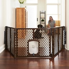 North States MyPet Extra Wide Dog Gate with Small Pet Door. 38.5 to 103.5 ...
