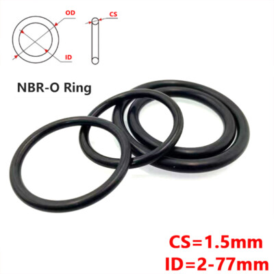 O Ring O-Ring Innen Ø 2 - 77 mm x Schnurstärke 1.5 mm NBR Dichtring 0 Ring