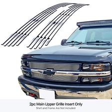 Fits 1999-2002 Chevy Silverado 15002500 Upper Stainless Chrome Billet Grille