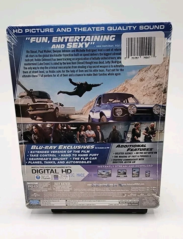 NEW FAST & FURIOUS 6 Collectible Limited Steel Blu-Ray+DVD+Digital HD Walmart - Image 2 of 4
