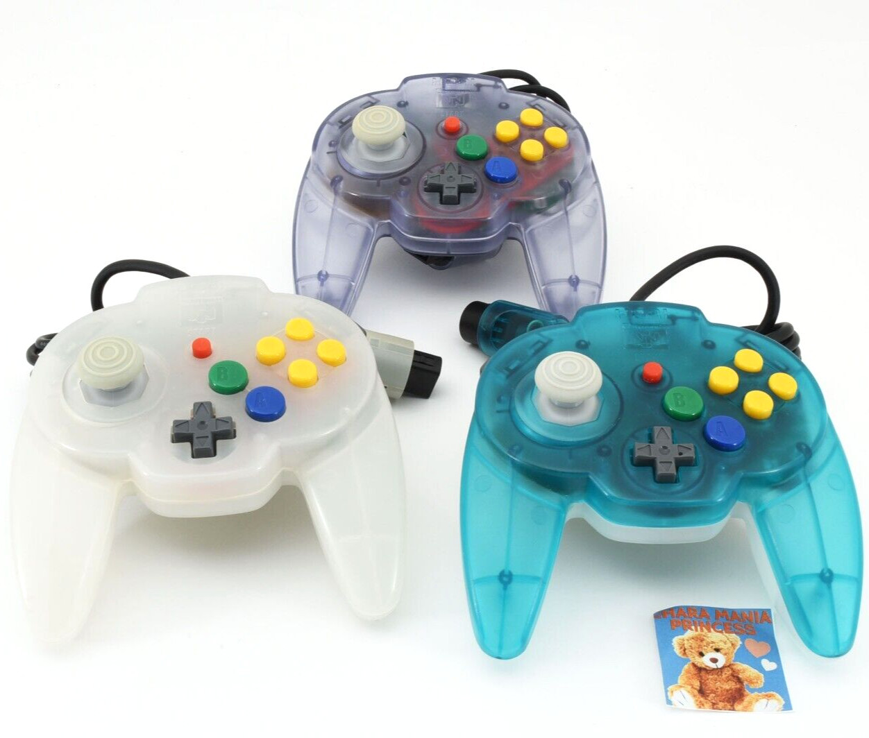Lot3 Nintendo 64 N64 Hori Pad Mini Controller White Blue Purple