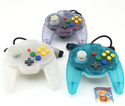Lot3 Mini Manette Nintendo 64 N64 Hori Pad Blanc Bleu Violet Set Testée Japon - Photo 1/4