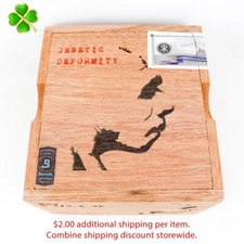 Neanderthal Genetic Deformity SGP Empty Wood Cigar Box 5.5" x 5.25" x 3.25"