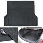 Black Two-Tone Carpet Floor Mats Heavy Duty Trunk Cargo Liner For Car Truck SUV - Foto 3