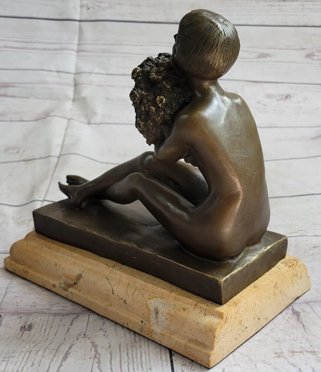 Vintage reproduction Flower Girl By Bofill Bronze Sculpture