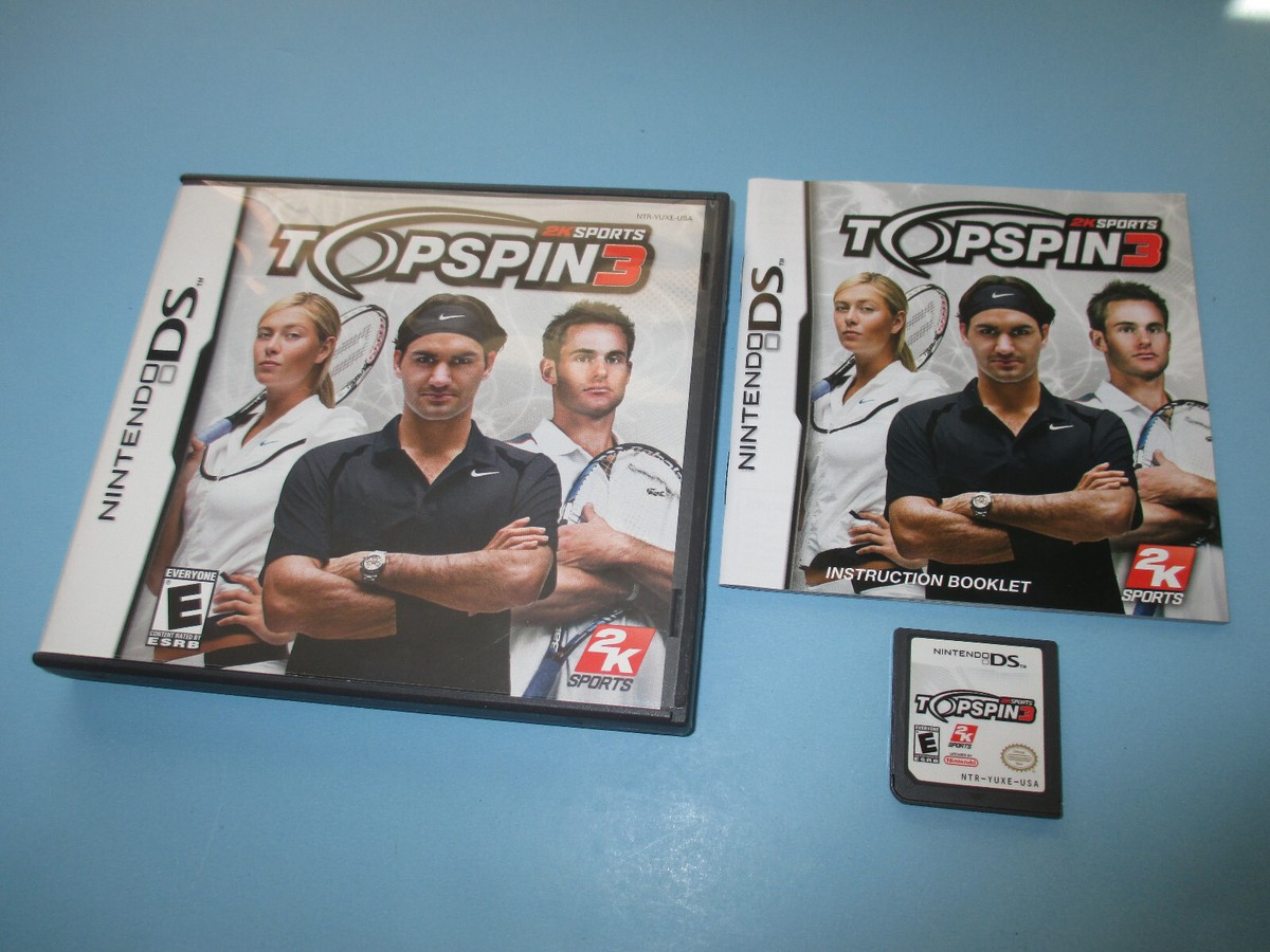 Top Spin 3 Nintendo DS Lite DSi XL 3DS 2DS w/Case & Manual Top Spin 3 Nintendo DS Lite DSi XL 3DS 2DS w/Case & Manual