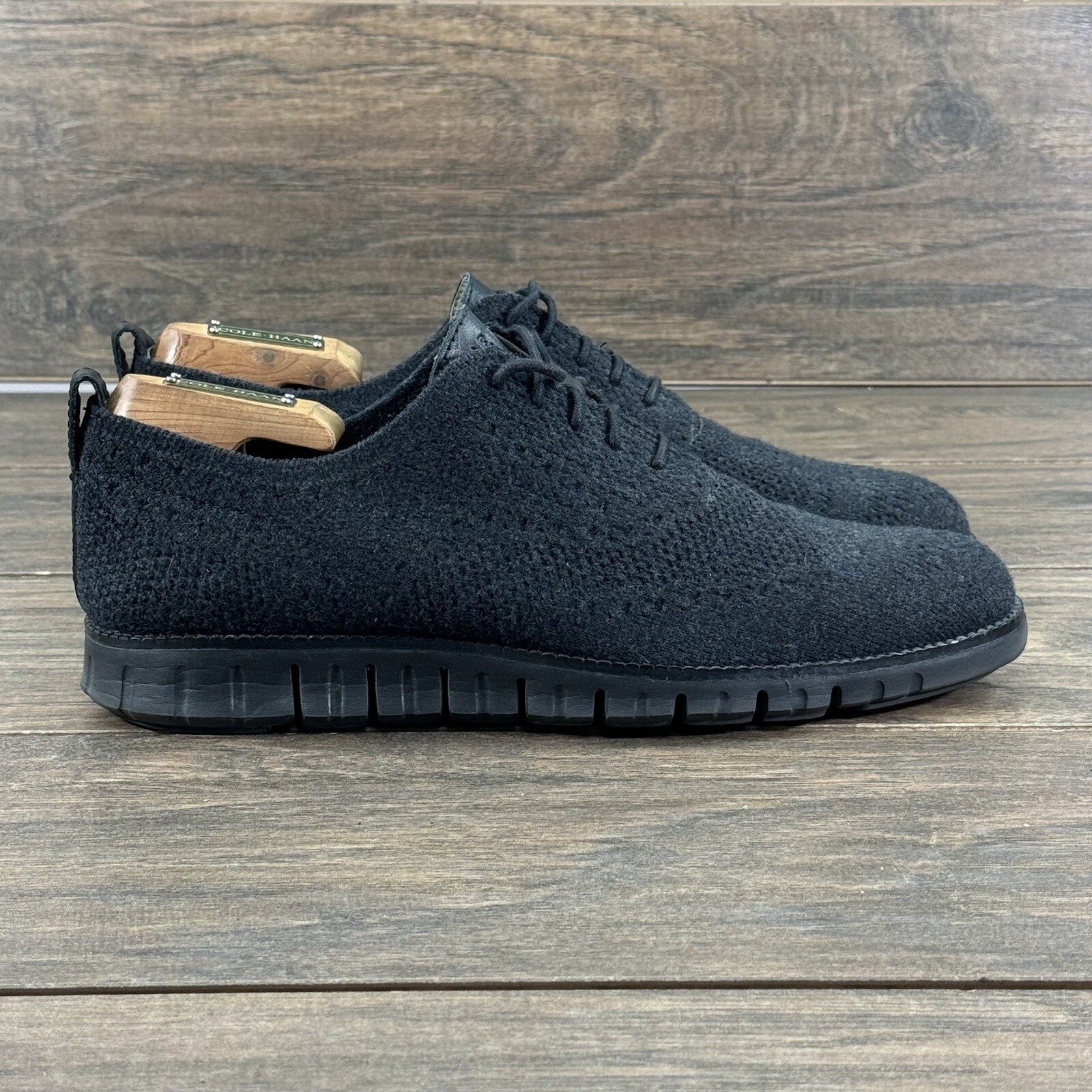 SAOLA Scarpe Cole Haan Zerogrand da uomo 10 5 M nere cucite lana Oxford C30618