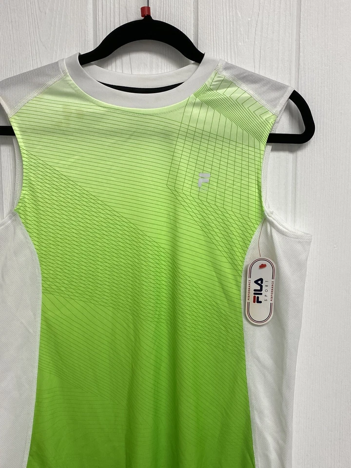FILA Performance sport youth boys tanks top running white neon size XL (18-20) - Image 3 of 4