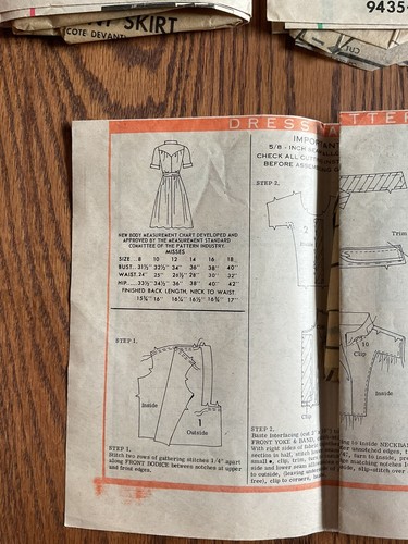 1950s Lot Of 3 Printed Pattern 9479 M199 9435 sz 14 Bust 34-36” CUT COMPLETE - Picture 2 of 5