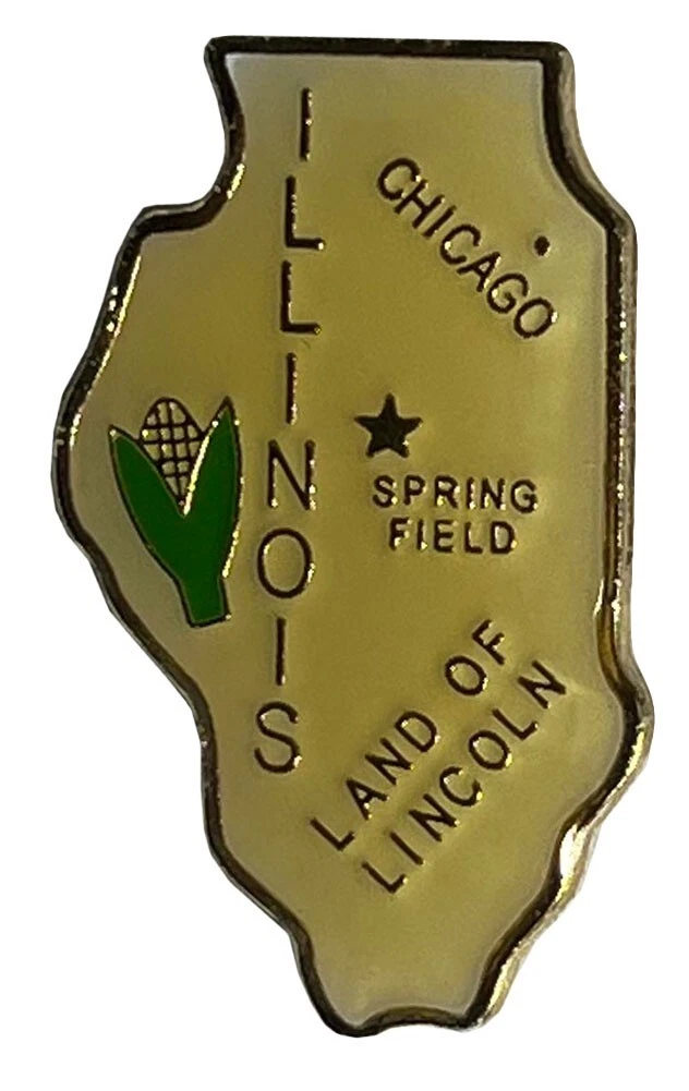 Wholesale Lot of 50 Illinois Enamel State Map Hat Cap Lapel Pin (ACE - 614)