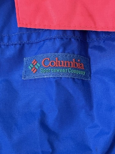 Vintage Youth 16/18 Columbia Bugaboo Shell Jacket 90s Blue Pink Neon Ski Parka - Picture 2 of 10