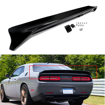 Rear Spoiler Lip W/ Camera Hole Gloss Black For 08-22 Dodge Challenger Hellcat