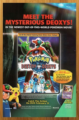 2005 Pokemon Destiny Deoxys Print Ad/Poster ASH PIKACHU DVD Movie