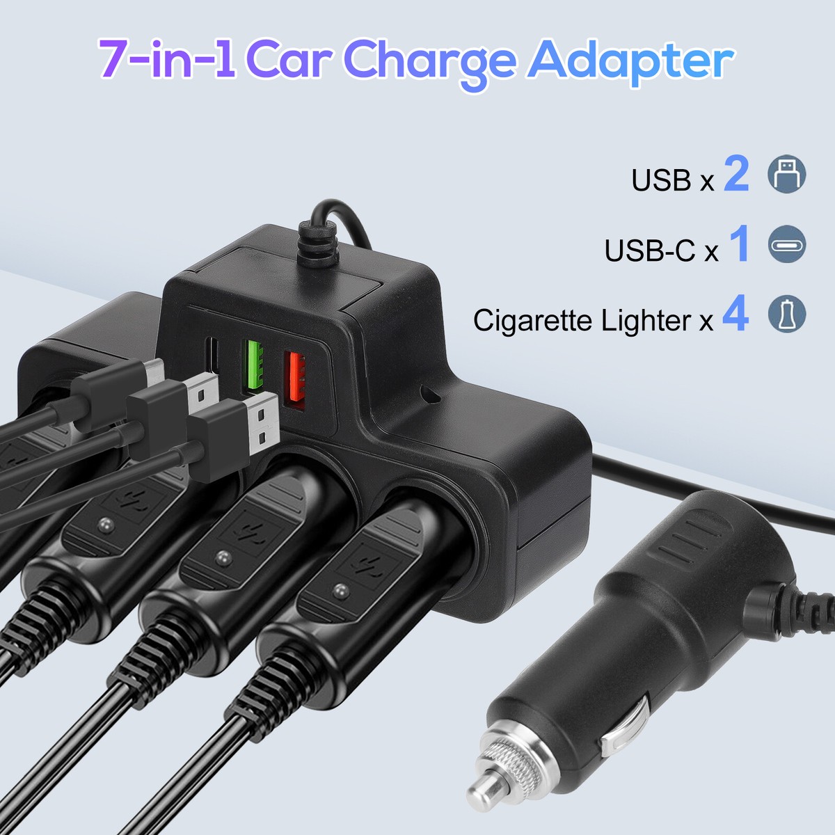 cigarette lighter multi charger Car Cigarette Lighter Socket Splitter USB Fast Charger Power Adapter 12V 24V
