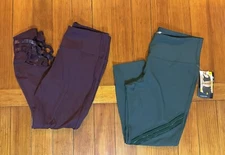 Lot Of 2 Active Leggings Women’s Large Maroon Active Life and Green Avia NWT