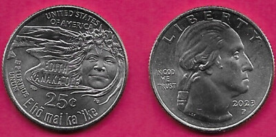 USA QUARTER (25 CENTS) 2023-P UNC EDITH KANAKA'OLE,PORTRAIT OF