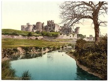 The castle Caerphilly Wales c1900 OLD PHOTO