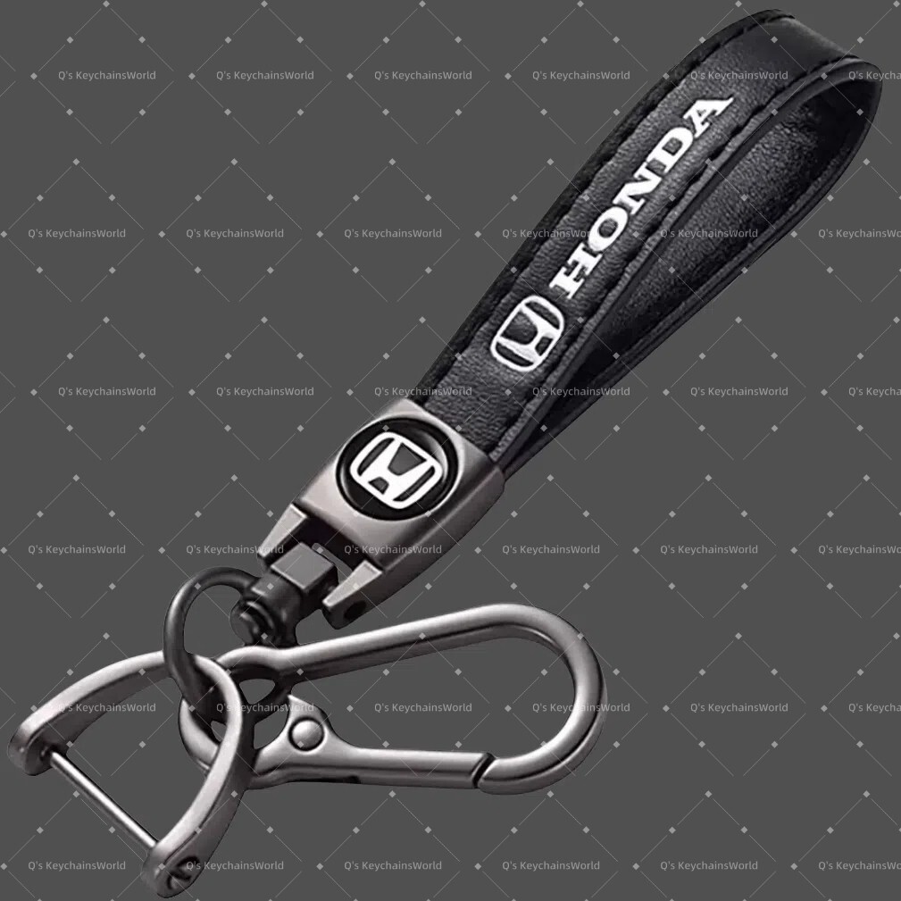 Genuine Leather Car Keychain for Honda Civic Accord HRV CRV Civic Prologue Pilot