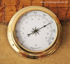 Hygrometer im Bullauge &Oslash; ca. 14,5 cm Messing