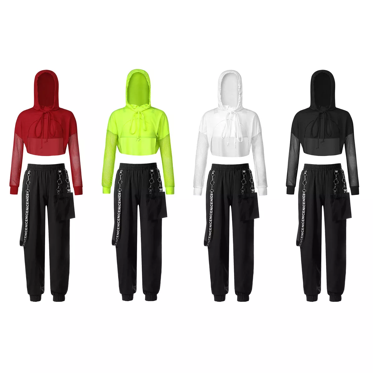 Girls Outfits Hop-hop Crop Top Exercise Set Pants Teen Hoodie Casual  Dancewear