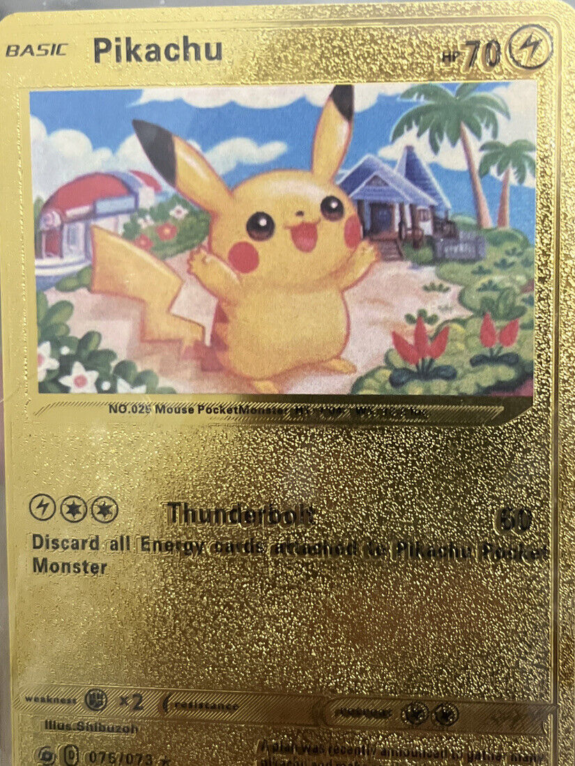 Pokemon Pikachu 70HP Black Foil Fan Art Card 075/073