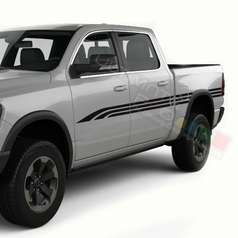 Calcomanía para Dodge Ram doble cabina 1500 Tribble Stripe vinilo diseño gráfico pegatina Foto 2 de 4