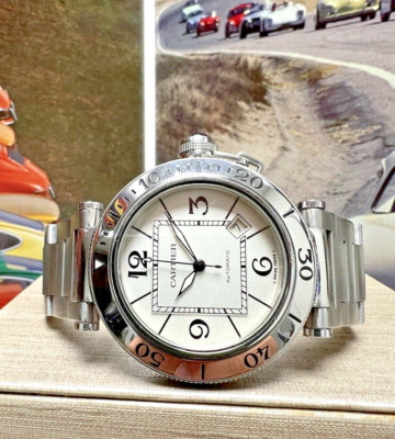 Cartier Pasha Stainless Steel Automatic 40mm White Dial Watch Ref: 2790