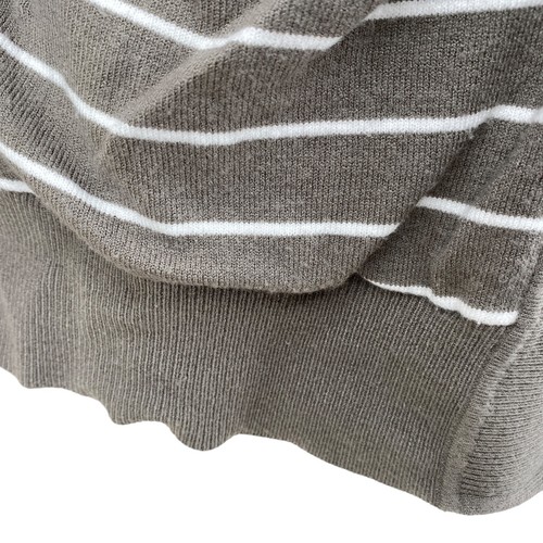 Staccato Womens Cardigan Sweater Gray Green Stripe Size Medium Knit Pockets - Picture 12 of 14