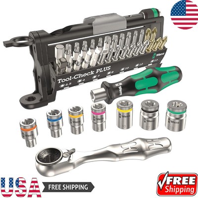 Metric Screwdriver Bit Ratchet Sets W/ Sockets Hand Tools Workshop Industrial US