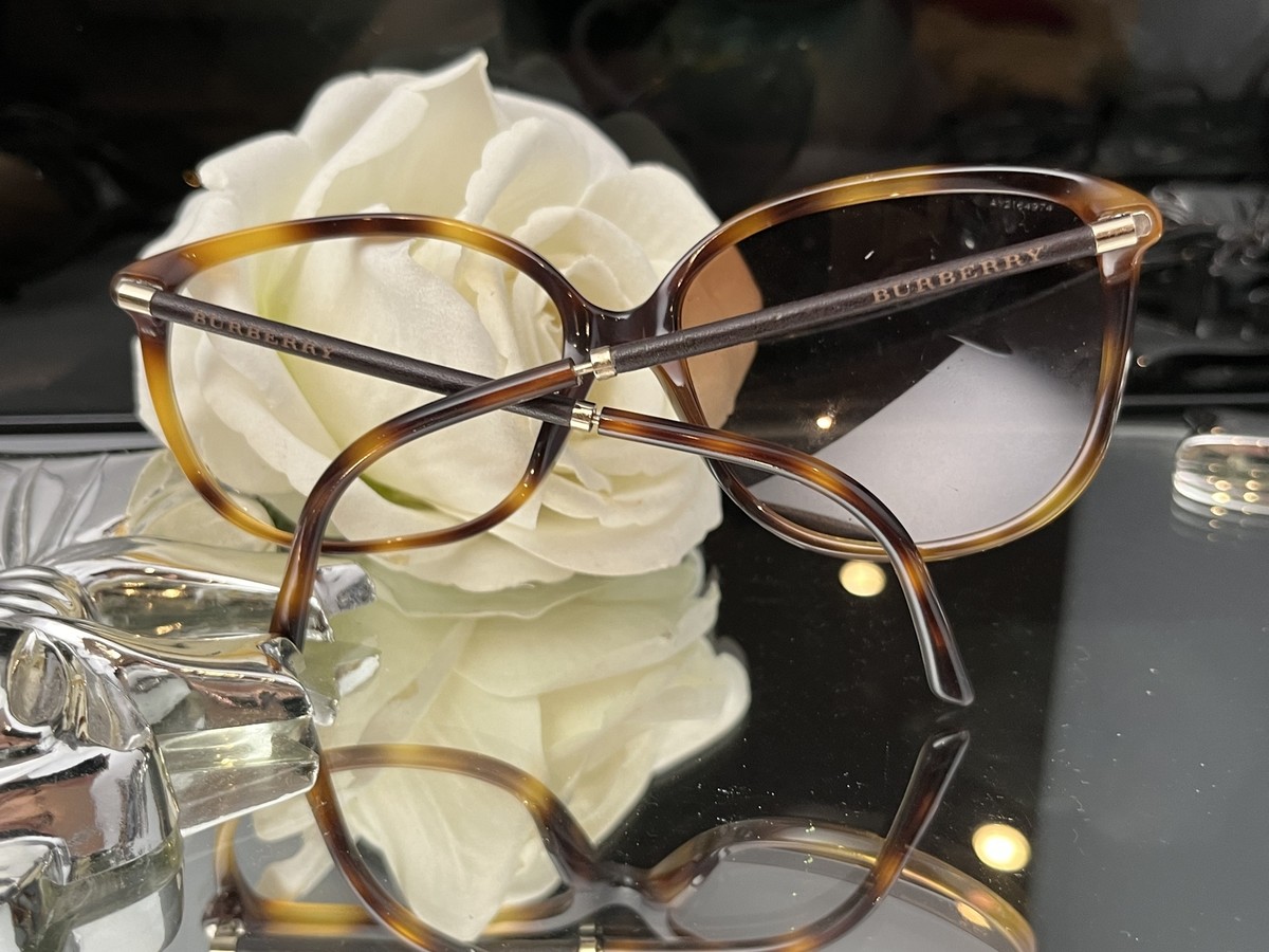 Burberry B4118Q Sunglasses with Case BURBERRY B 4118-Q 3316/13 Tortoise Brown Leather 59-16-140  main image 3