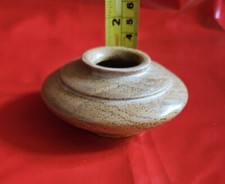 Vintage Wooden Jar Container Vase 4"x2" Small Gourd Jar