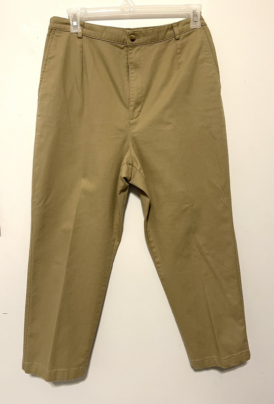 Lands End Womens Khaki Pants Tan Stretch Cotton Pockets Size 16 Regular |  eBay