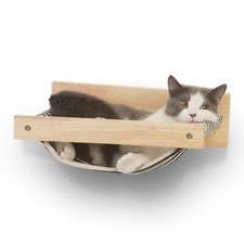 Hammock Cat Bed  Perch Wall-Mounted Wooden Shelves for Sleeping Climbing