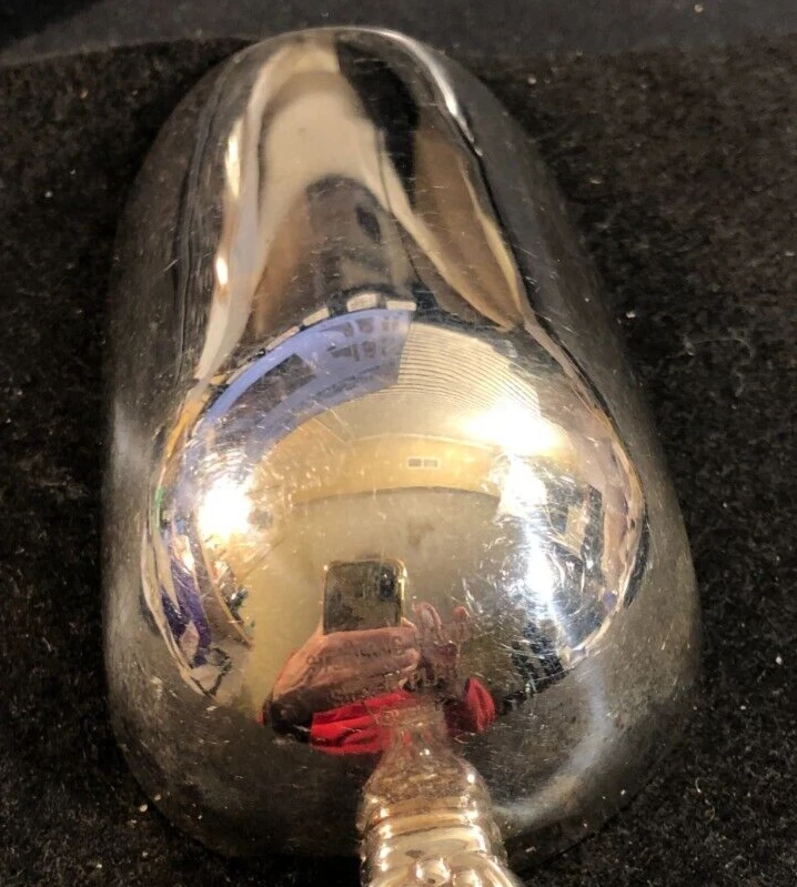 Ice Scoop STERLING handle / Silver Plate Scoop, 80's Margaux grapes pattern - Image 3 of 4