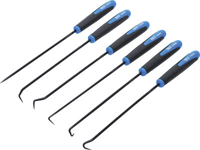BGS Haken Set extra lang 245 mm 6-tlg Montagehaken Spitz Nadel Haken abgewinkelt