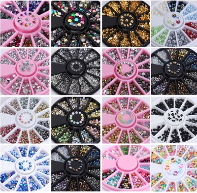 3D Nail Rhinestones Glitter UV Gel Tip Nail Art Decoration in Wheel Nail Art DIY