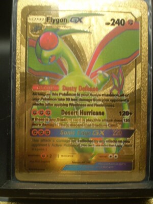 Flygon GX HP240 - Gold Foil Fan Art Display Card - NM | eBay
