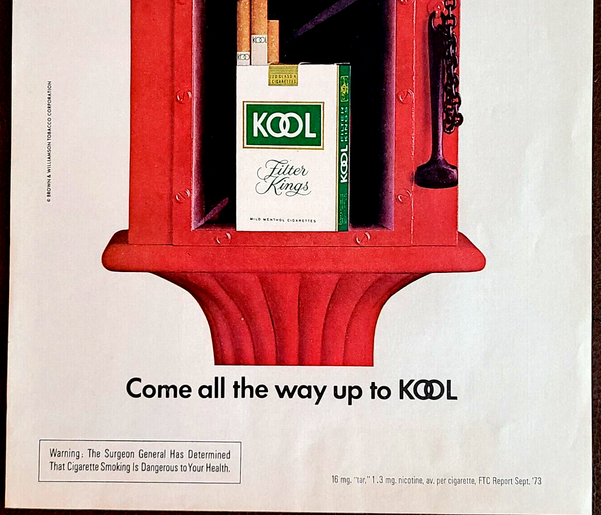 red menthol cigarettes Kool Old Fire Alarm Box 1974 Vintage Print Ad Set of 4 Vintage Marlboro